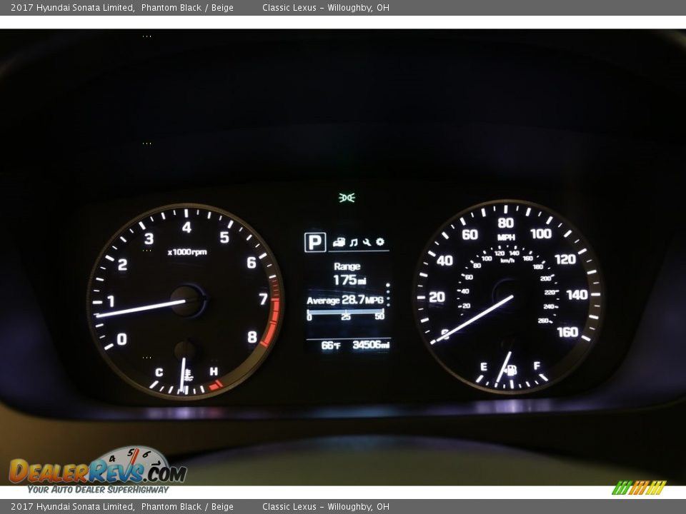 2017 Hyundai Sonata Limited Phantom Black / Beige Photo #7