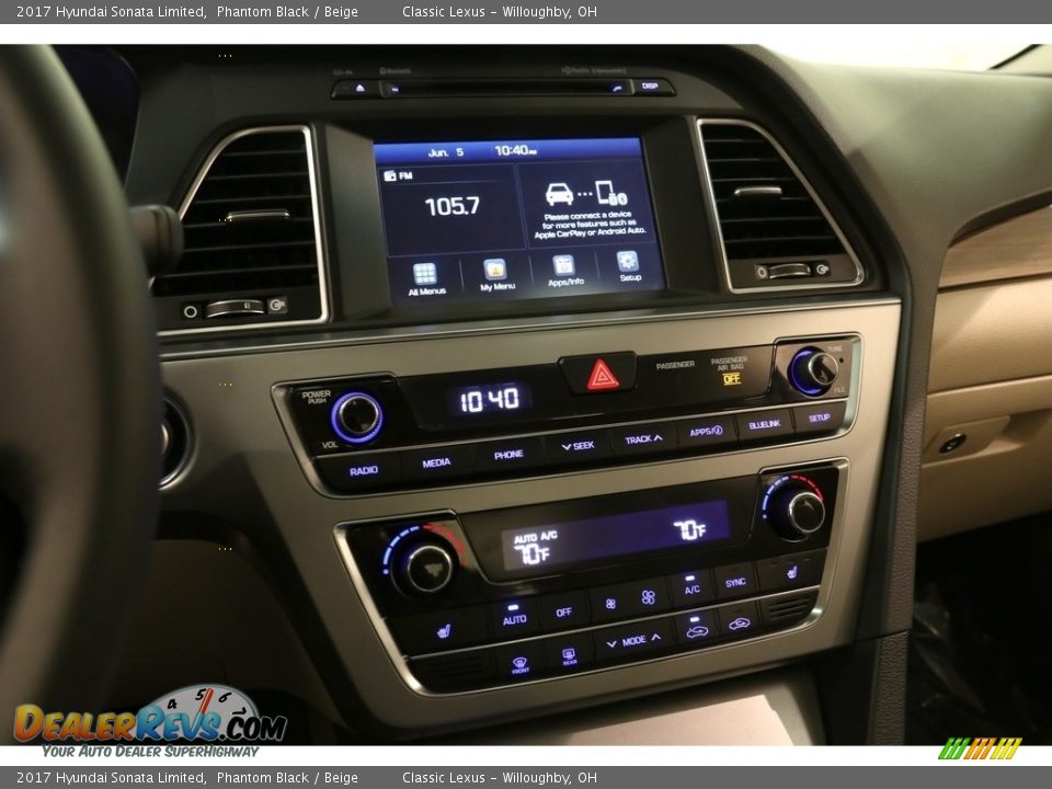 2017 Hyundai Sonata Limited Phantom Black / Beige Photo #8