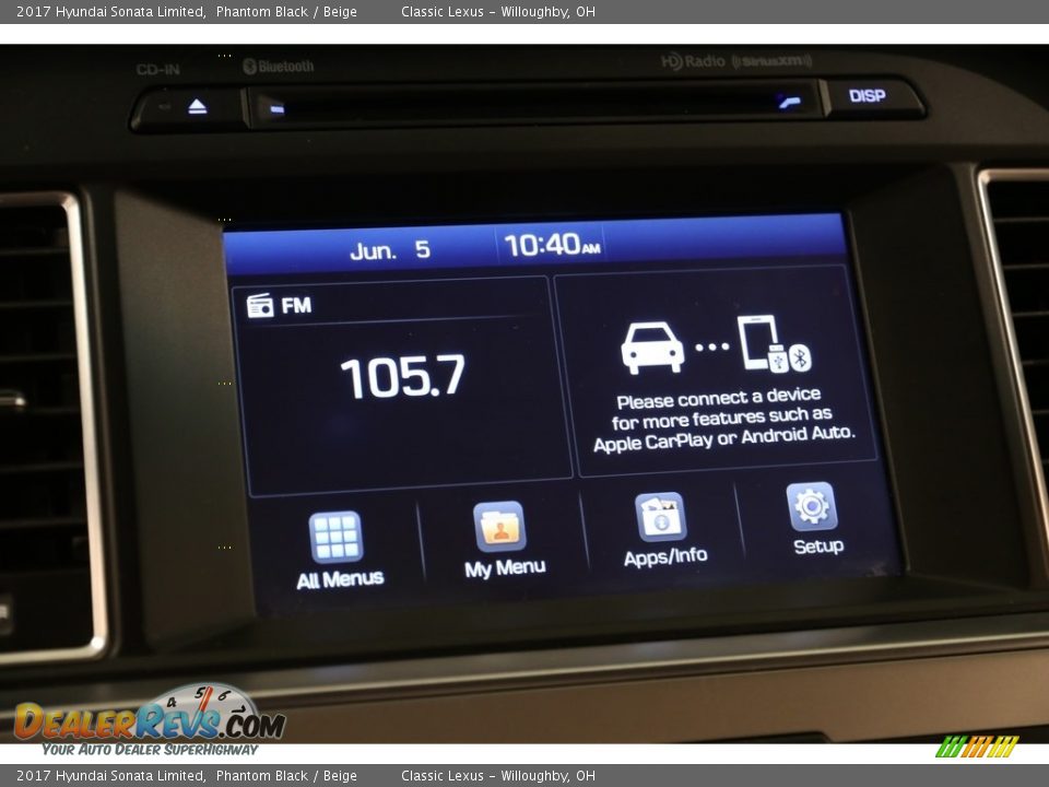 2017 Hyundai Sonata Limited Phantom Black / Beige Photo #9