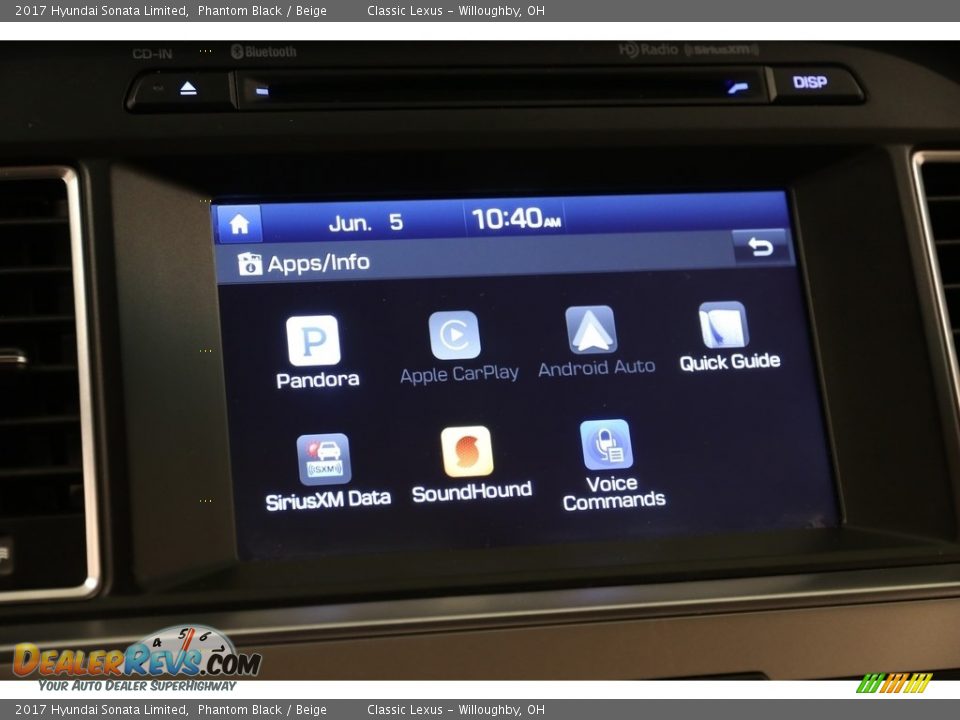 2017 Hyundai Sonata Limited Phantom Black / Beige Photo #10