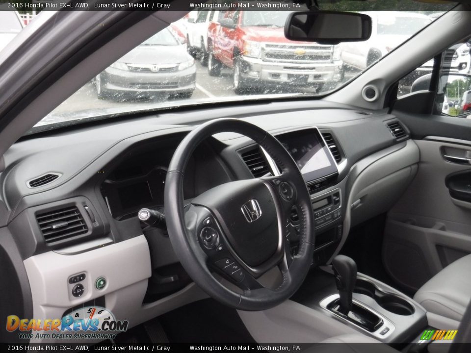 2016 Honda Pilot EX-L AWD Lunar Silver Metallic / Gray Photo #13