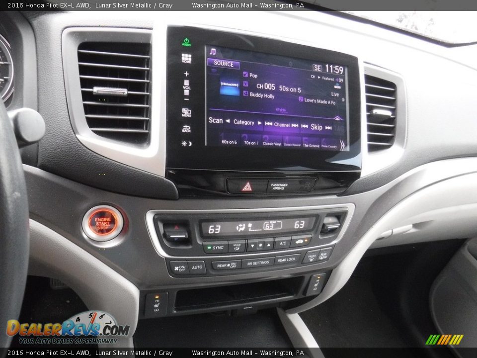 2016 Honda Pilot EX-L AWD Lunar Silver Metallic / Gray Photo #18