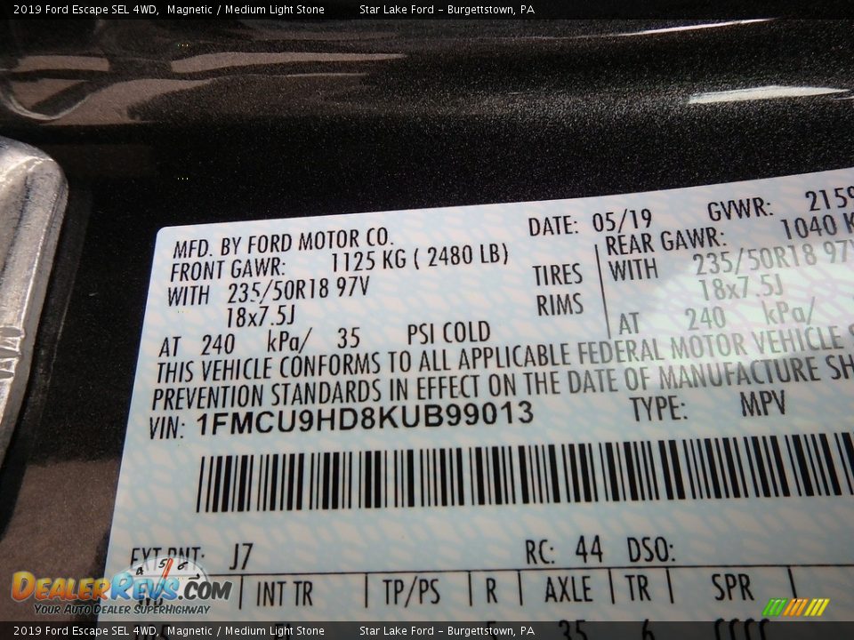 2019 Ford Escape SEL 4WD Magnetic / Medium Light Stone Photo #14