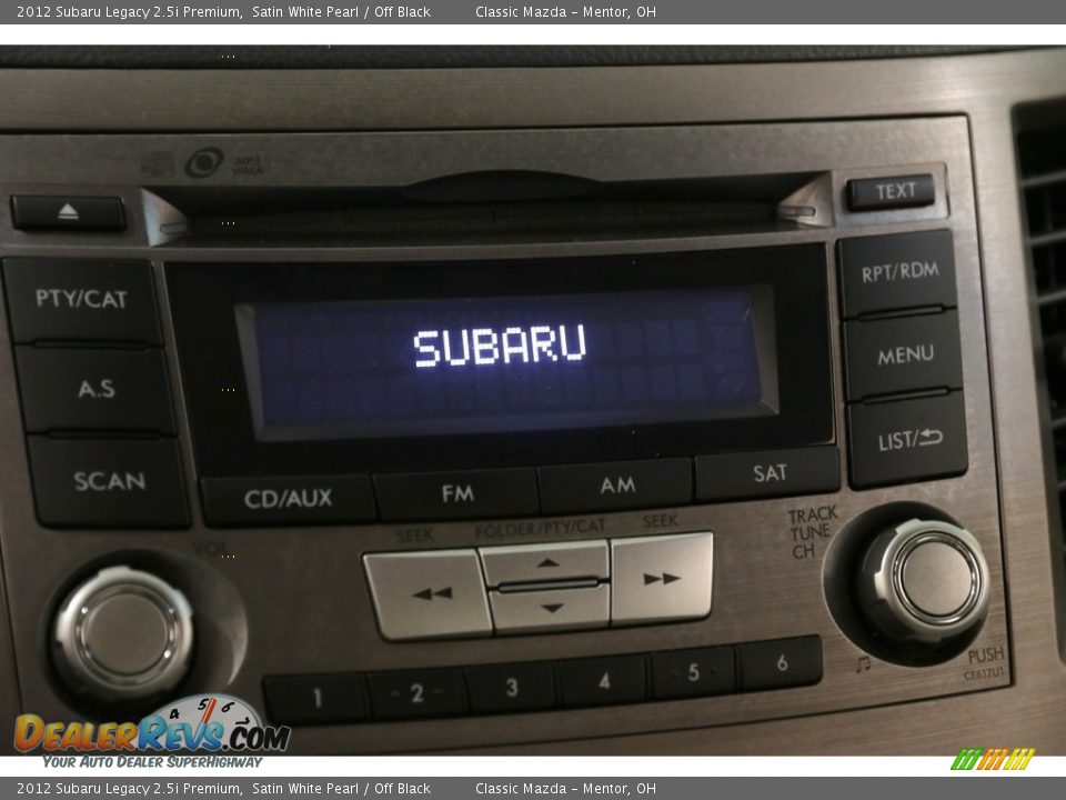 2012 Subaru Legacy 2.5i Premium Satin White Pearl / Off Black Photo #13