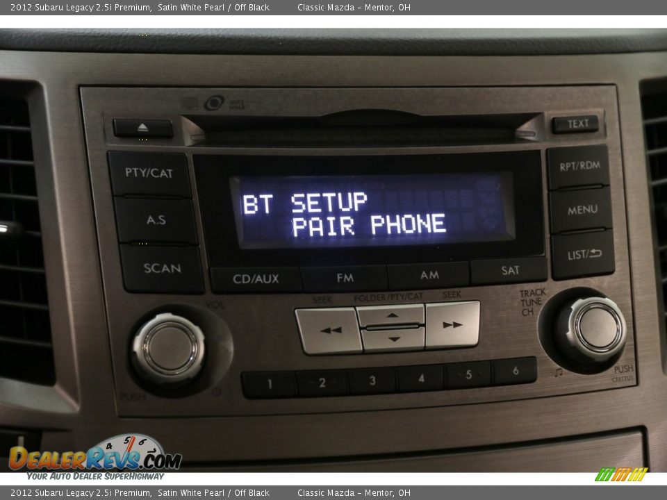 2012 Subaru Legacy 2.5i Premium Satin White Pearl / Off Black Photo #15
