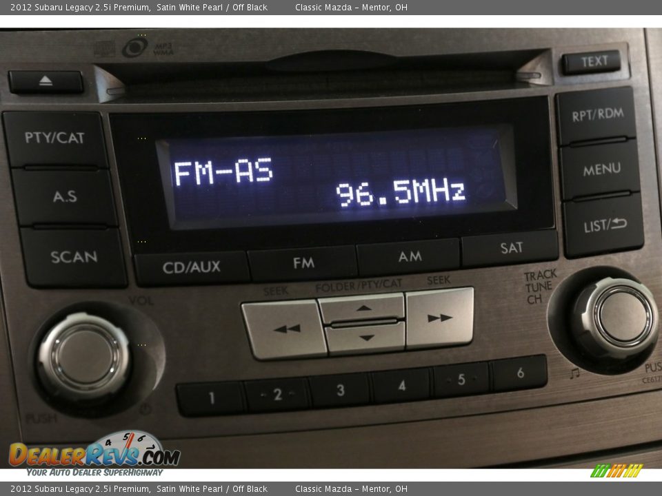 2012 Subaru Legacy 2.5i Premium Satin White Pearl / Off Black Photo #16