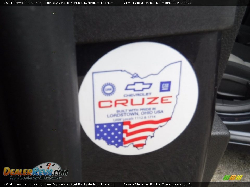 2014 Chevrolet Cruze LS Blue Ray Metallic / Jet Black/Medium Titanium Photo #28