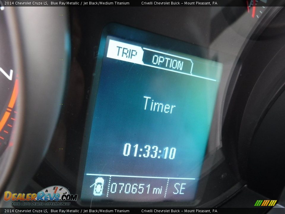 2014 Chevrolet Cruze LS Blue Ray Metallic / Jet Black/Medium Titanium Photo #32