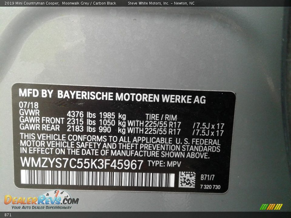 Mini Color Code B71 Moonwalk Grey