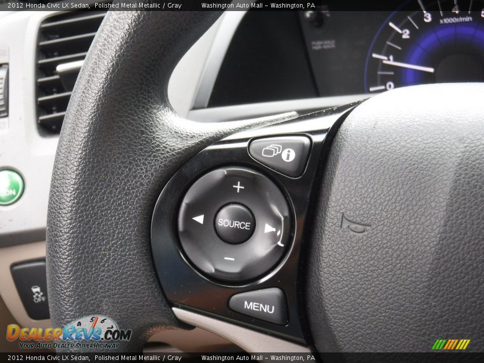 2012 Honda Civic LX Sedan Polished Metal Metallic / Gray Photo #17