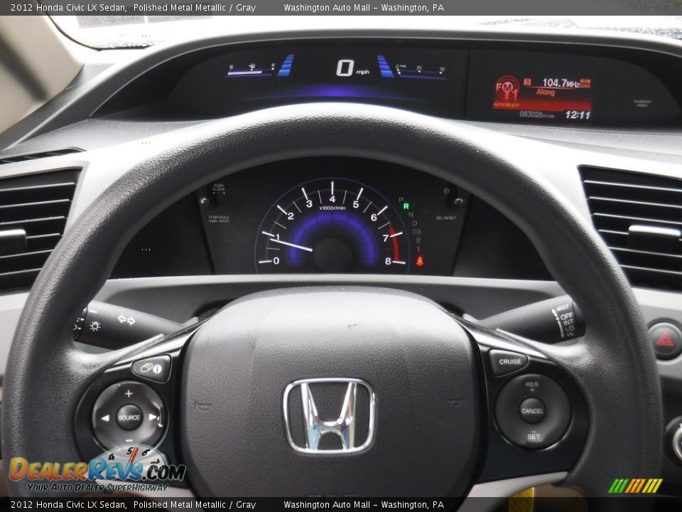 2012 Honda Civic LX Sedan Polished Metal Metallic / Gray Photo #19