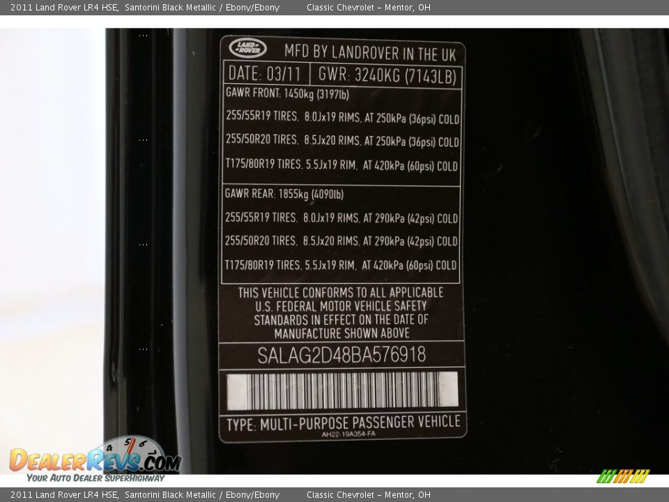 2011 Land Rover LR4 HSE Santorini Black Metallic / Ebony/Ebony Photo #24