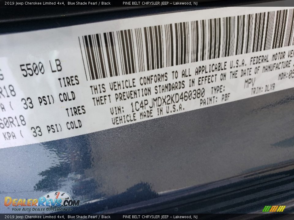2019 Jeep Cherokee Limited 4x4 Blue Shade Pearl / Black Photo #9