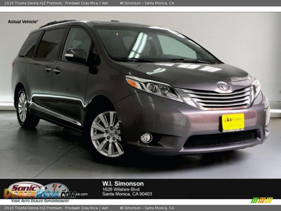 2016 Toyota Sienna XLE Premium Predawn Gray Mica / Ash Photo #1