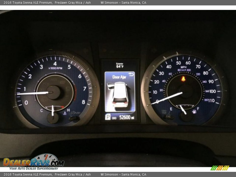 2016 Toyota Sienna XLE Premium Predawn Gray Mica / Ash Photo #20