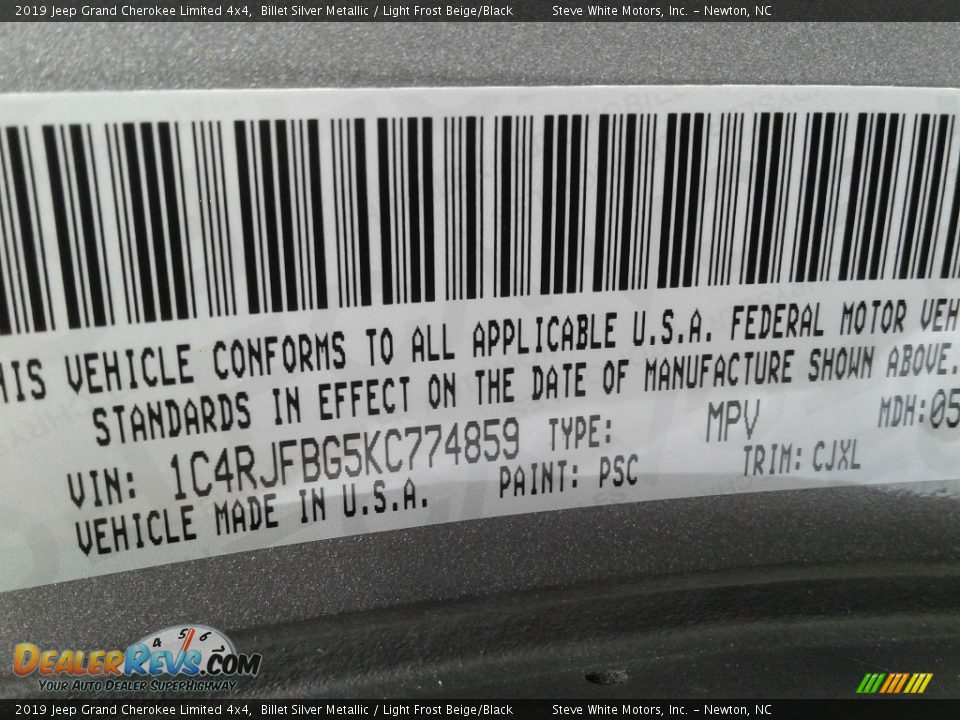 2019 Jeep Grand Cherokee Limited 4x4 Billet Silver Metallic / Light Frost Beige/Black Photo #35