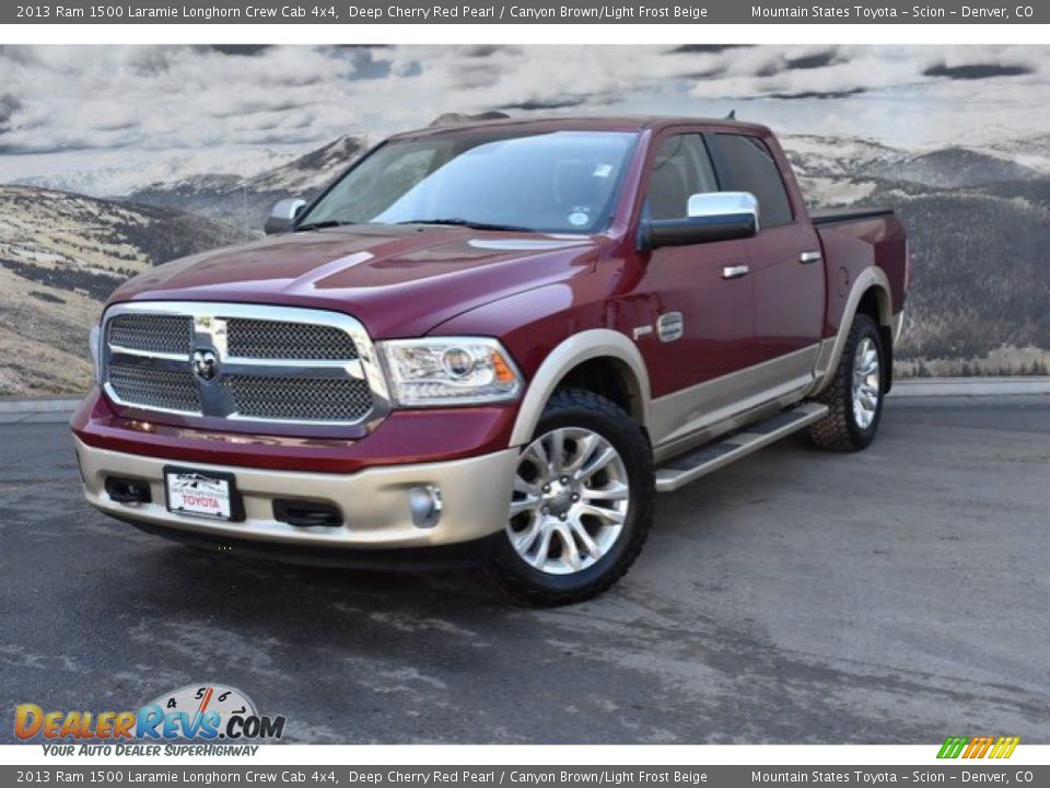 2013 Ram 1500 Laramie Longhorn Crew Cab 4x4 Deep Cherry Red Pearl / Canyon Brown/Light Frost Beige Photo #5