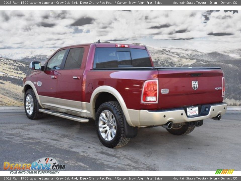 2013 Ram 1500 Laramie Longhorn Crew Cab 4x4 Deep Cherry Red Pearl / Canyon Brown/Light Frost Beige Photo #7