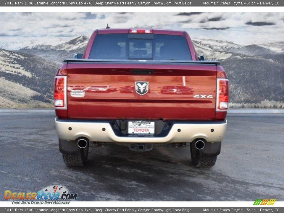 2013 Ram 1500 Laramie Longhorn Crew Cab 4x4 Deep Cherry Red Pearl / Canyon Brown/Light Frost Beige Photo #8