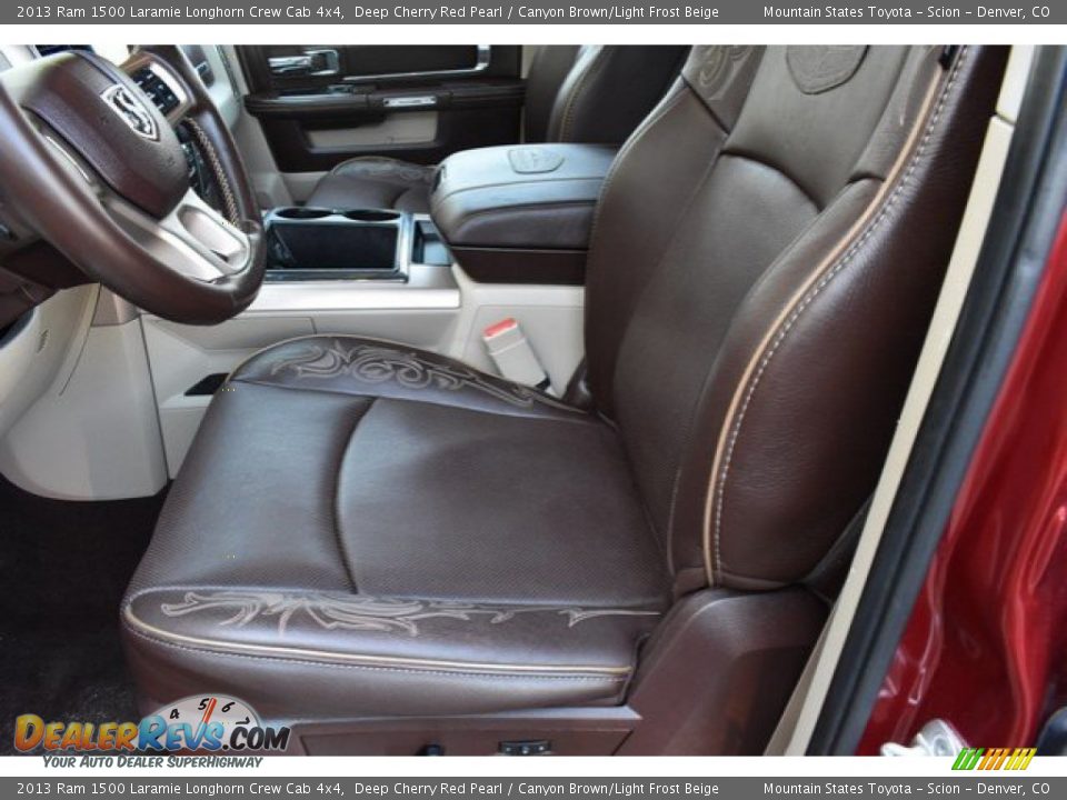 2013 Ram 1500 Laramie Longhorn Crew Cab 4x4 Deep Cherry Red Pearl / Canyon Brown/Light Frost Beige Photo #11