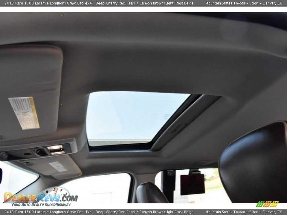 2013 Ram 1500 Laramie Longhorn Crew Cab 4x4 Deep Cherry Red Pearl / Canyon Brown/Light Frost Beige Photo #14