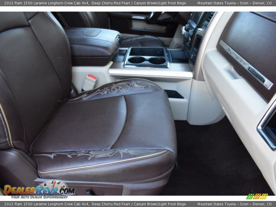 2013 Ram 1500 Laramie Longhorn Crew Cab 4x4 Deep Cherry Red Pearl / Canyon Brown/Light Frost Beige Photo #18
