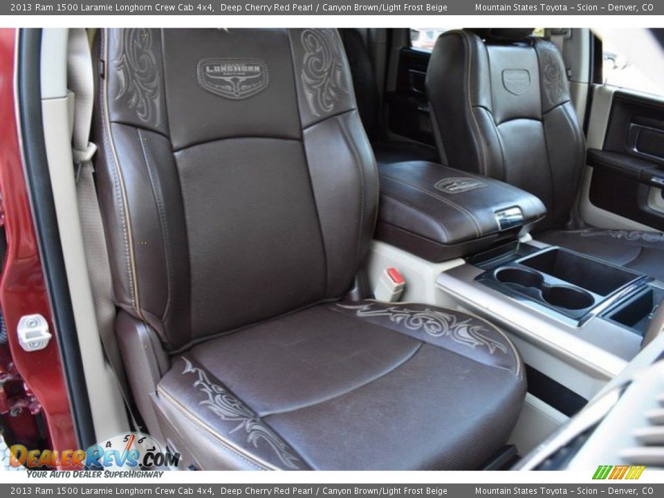 2013 Ram 1500 Laramie Longhorn Crew Cab 4x4 Deep Cherry Red Pearl / Canyon Brown/Light Frost Beige Photo #19