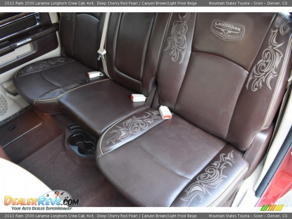 2013 Ram 1500 Laramie Longhorn Crew Cab 4x4 Deep Cherry Red Pearl / Canyon Brown/Light Frost Beige Photo #22