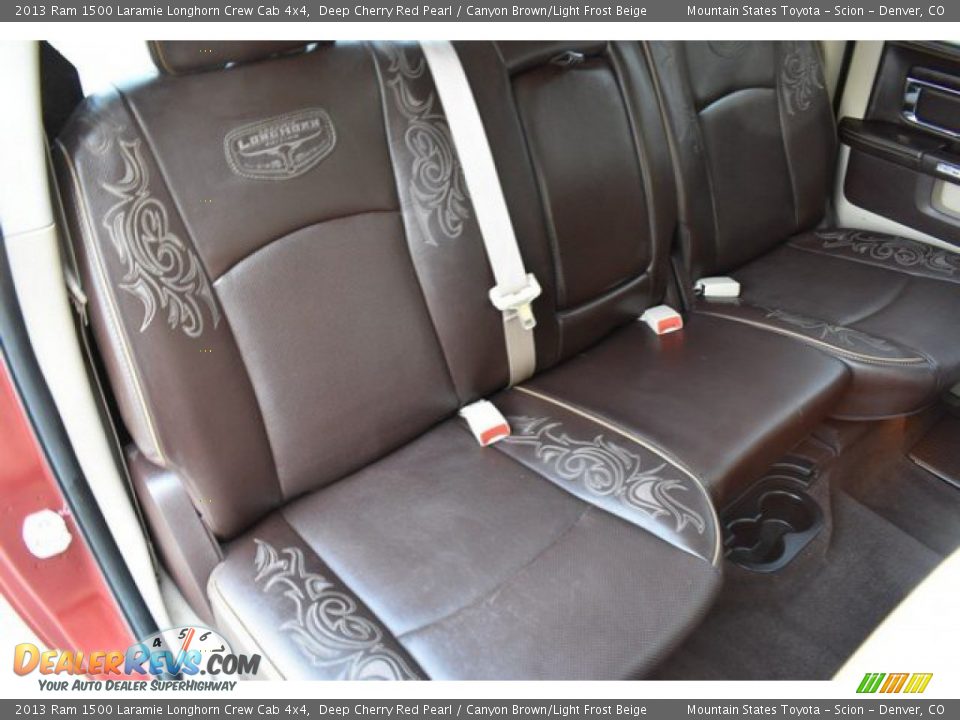 2013 Ram 1500 Laramie Longhorn Crew Cab 4x4 Deep Cherry Red Pearl / Canyon Brown/Light Frost Beige Photo #23