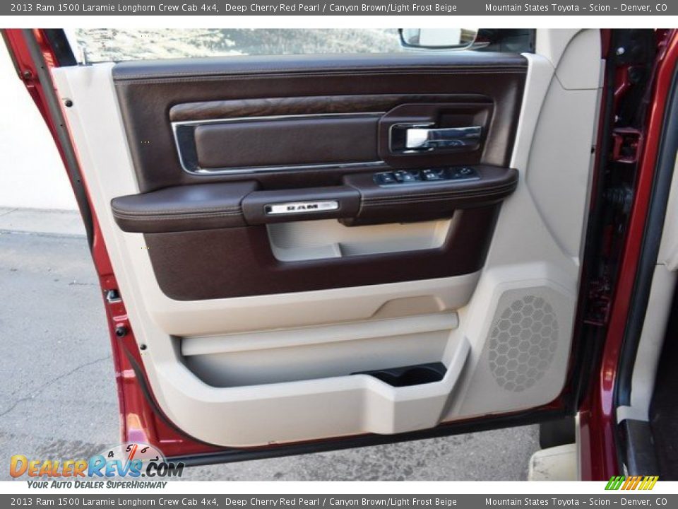2013 Ram 1500 Laramie Longhorn Crew Cab 4x4 Deep Cherry Red Pearl / Canyon Brown/Light Frost Beige Photo #25