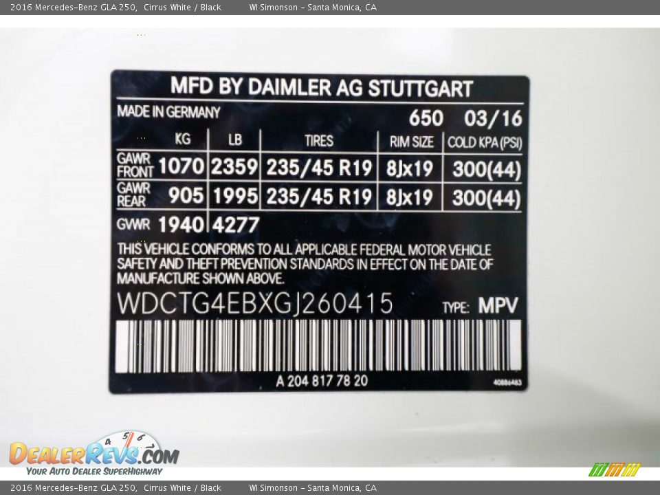 2016 Mercedes-Benz GLA 250 Cirrus White / Black Photo #36