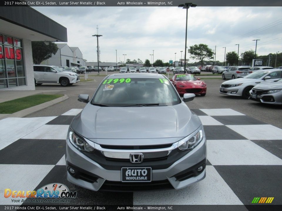 2017 Honda Civic EX-L Sedan Lunar Silver Metallic / Black Photo #2