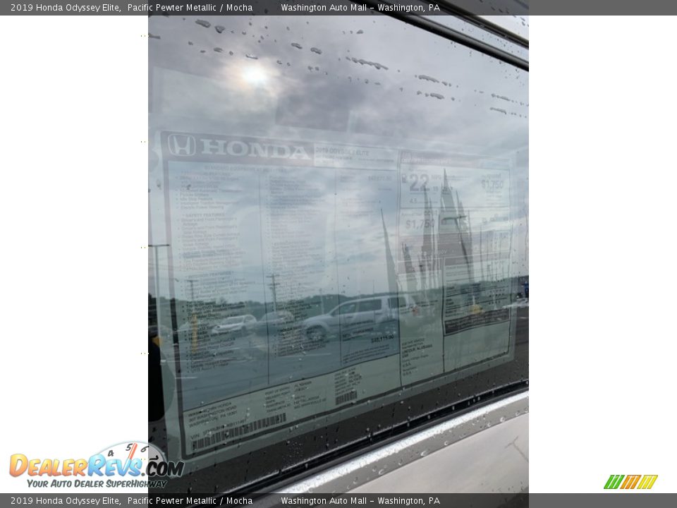 2019 Honda Odyssey Elite Pacific Pewter Metallic / Mocha Photo #15