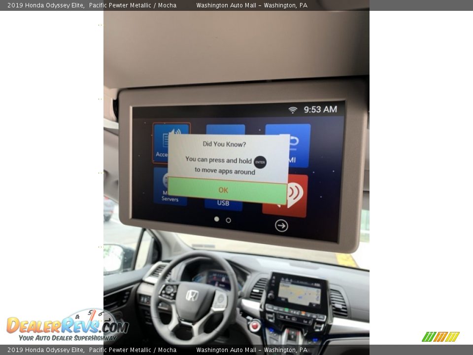 2019 Honda Odyssey Elite Pacific Pewter Metallic / Mocha Photo #29