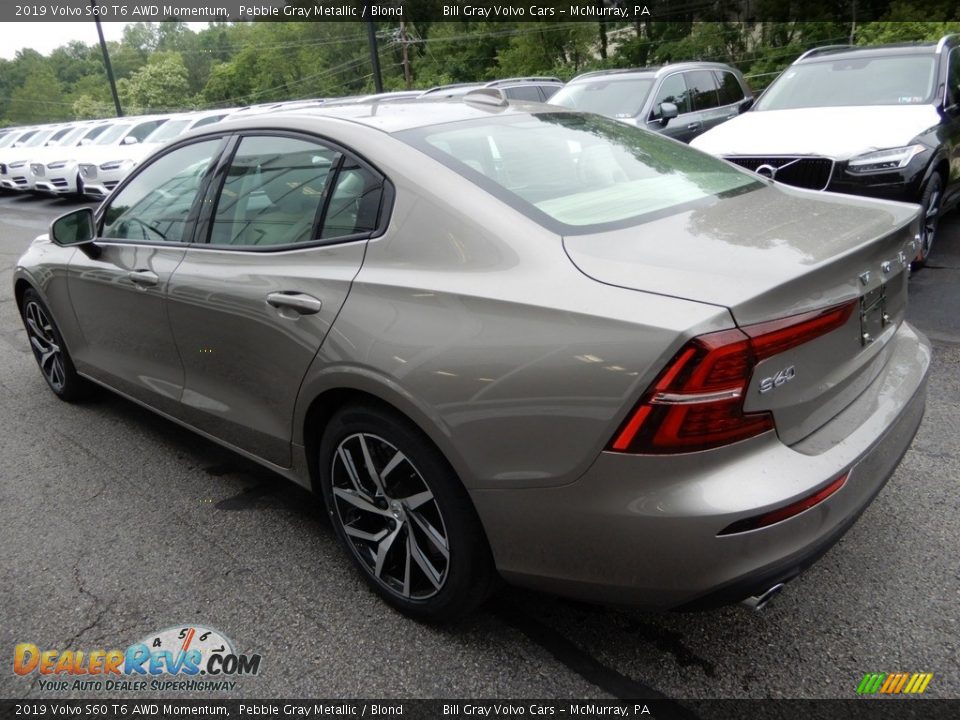 2019 Volvo S60 T6 AWD Momentum Pebble Gray Metallic / Blond Photo #4