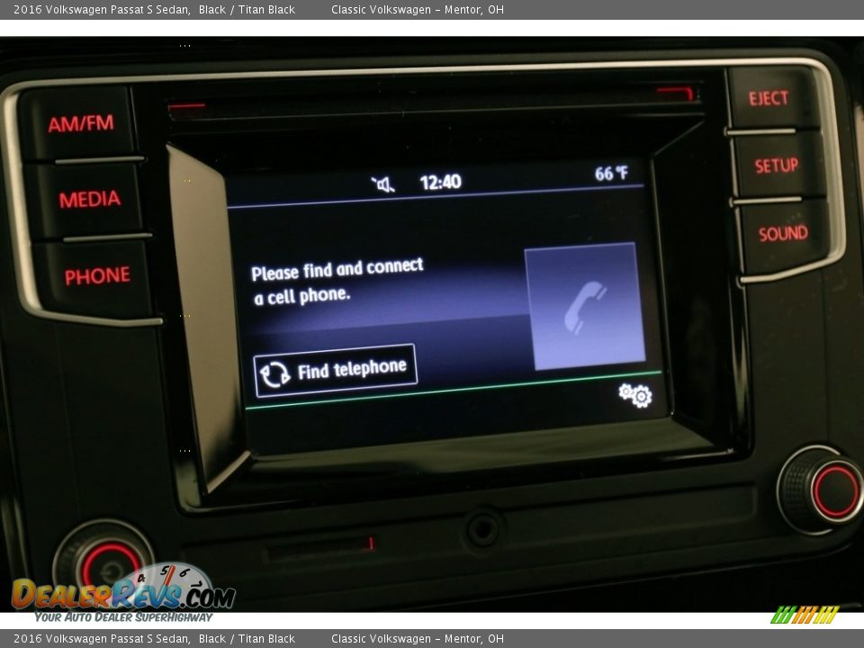 2016 Volkswagen Passat S Sedan Black / Titan Black Photo #10