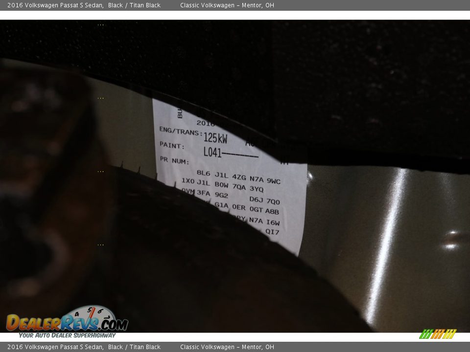 2016 Volkswagen Passat S Sedan Black / Titan Black Photo #23