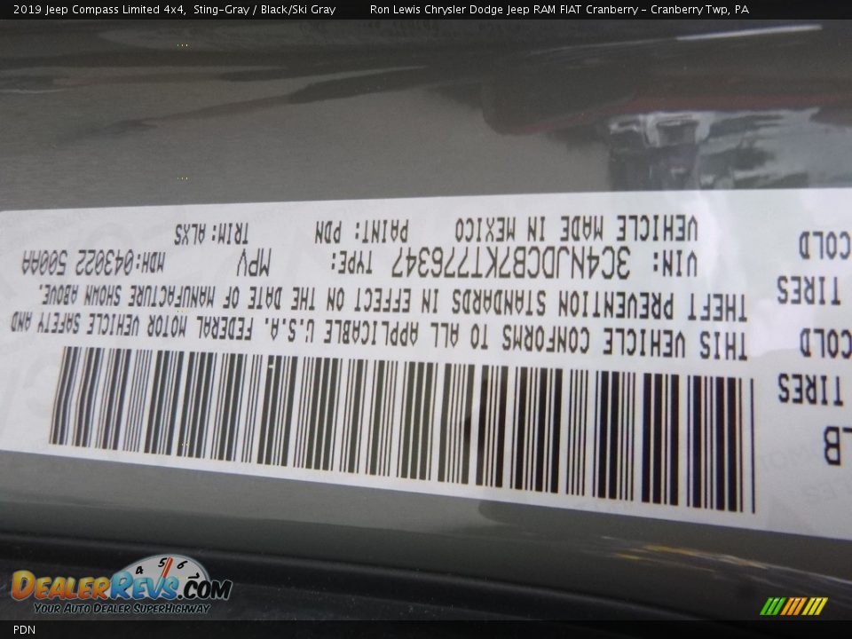 Jeep Color Code PDN Sting-Gray