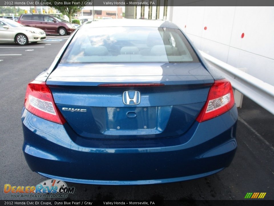 2012 Honda Civic EX Coupe Dyno Blue Pearl / Gray Photo #4