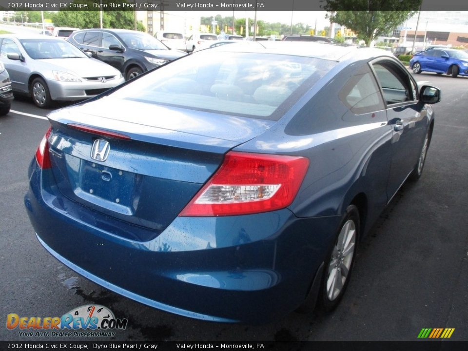 2012 Honda Civic EX Coupe Dyno Blue Pearl / Gray Photo #5