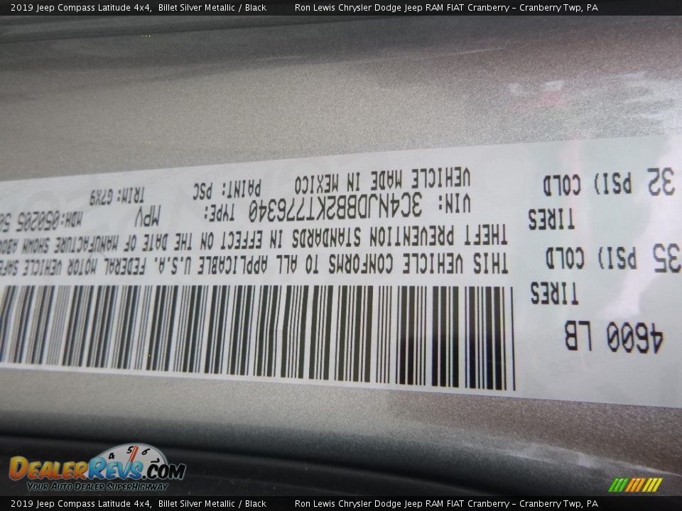 2019 Jeep Compass Latitude 4x4 Billet Silver Metallic / Black Photo #16