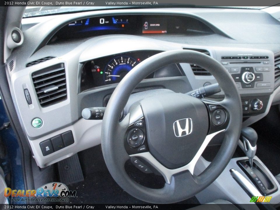 2012 Honda Civic EX Coupe Dyno Blue Pearl / Gray Photo #14