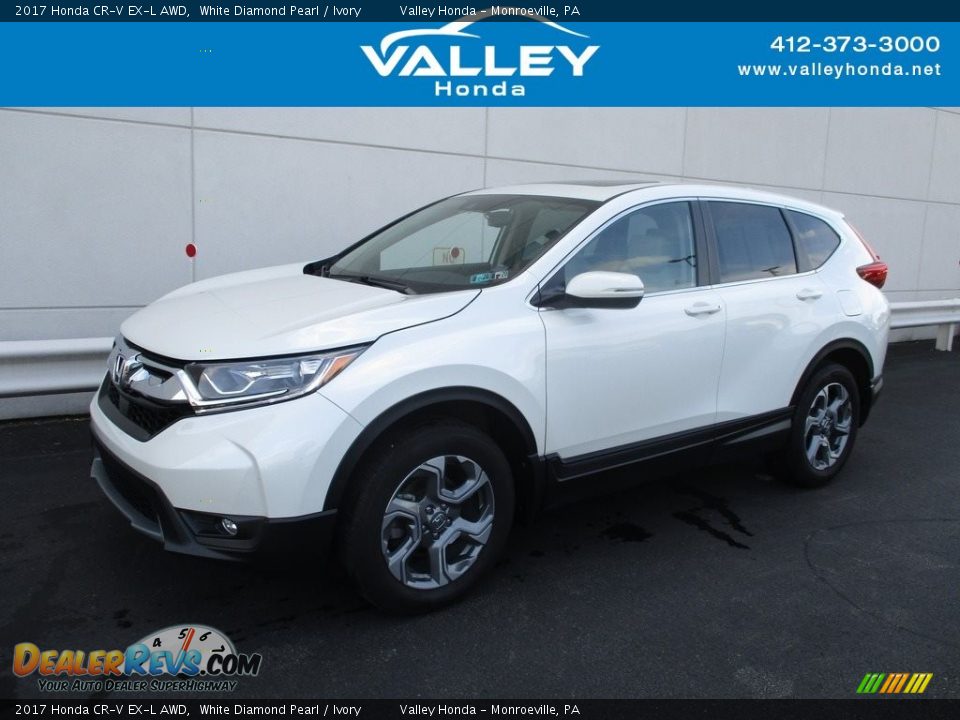 2017 Honda CR-V EX-L AWD White Diamond Pearl / Ivory Photo #1