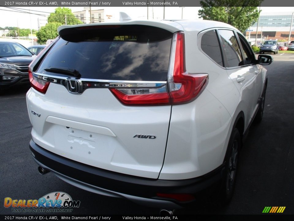2017 Honda CR-V EX-L AWD White Diamond Pearl / Ivory Photo #5