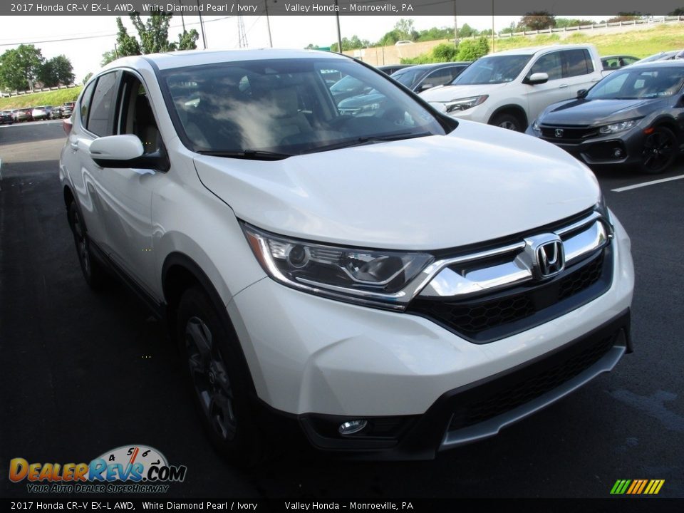 2017 Honda CR-V EX-L AWD White Diamond Pearl / Ivory Photo #7