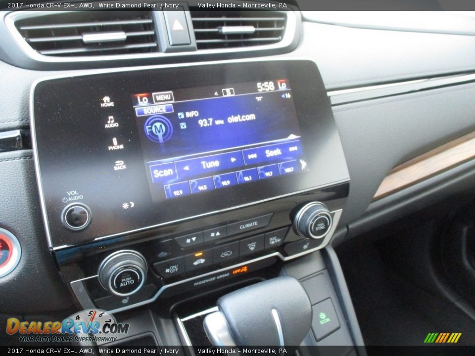 2017 Honda CR-V EX-L AWD White Diamond Pearl / Ivory Photo #15