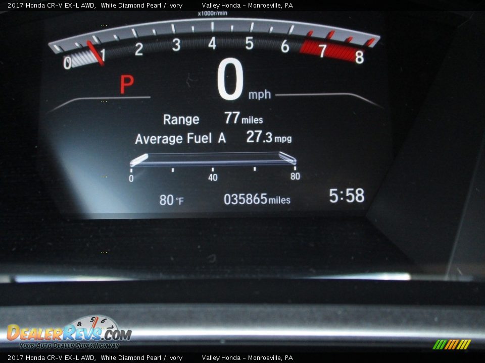 2017 Honda CR-V EX-L AWD White Diamond Pearl / Ivory Photo #20