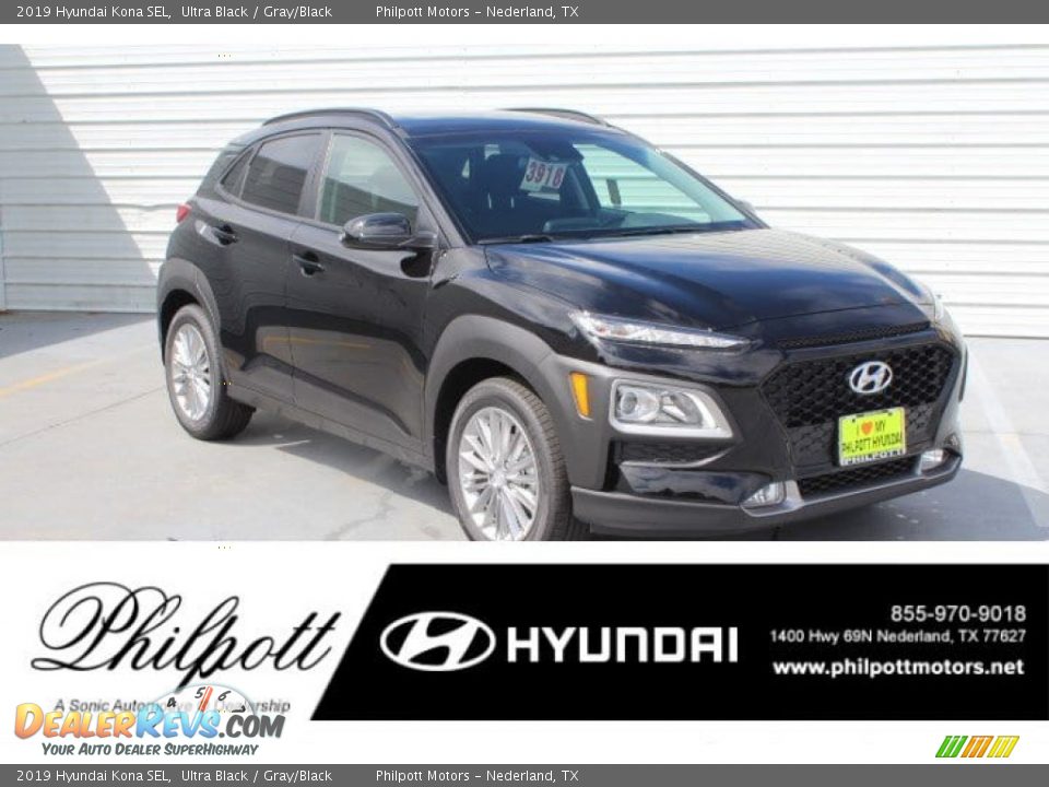 2019 Hyundai Kona SEL Ultra Black / Gray/Black Photo #1