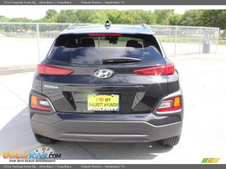 2019 Hyundai Kona SEL Ultra Black / Gray/Black Photo #7