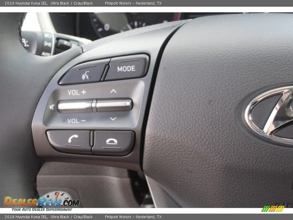 2019 Hyundai Kona SEL Ultra Black / Gray/Black Photo #15